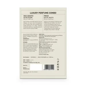 Bella Vita Luxury Unisex FRESH+SKAI Perfume Combo - 40ml (Pack of 2, 20ml Each) Bella Vita Luxury Unisex Fresh+Skai Perfume Combo