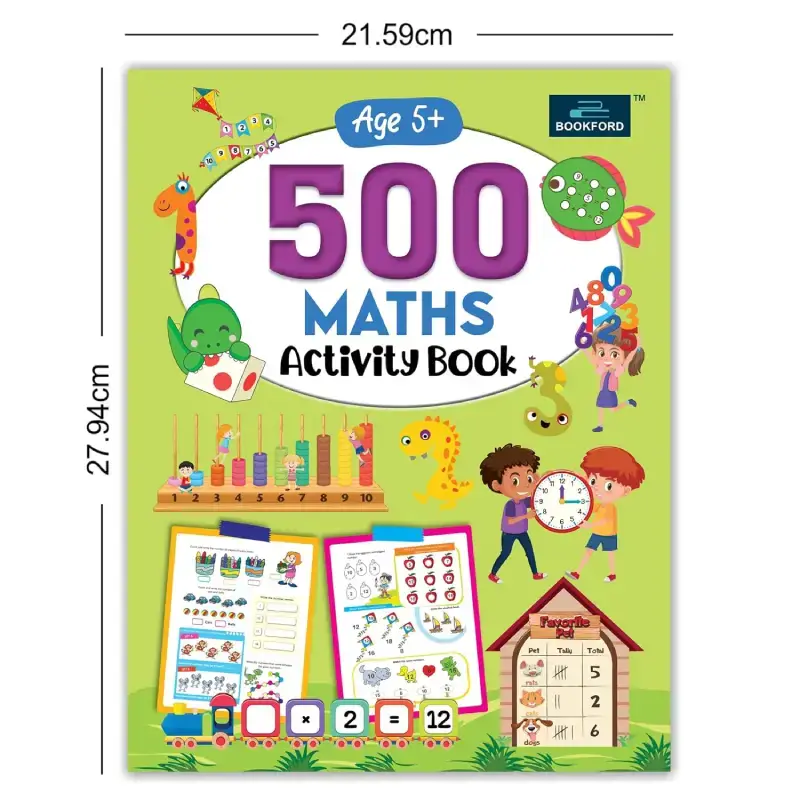 Bookford 500 Maths Activity Book for Kids - Ages 3-9 Bookford 500 Maths Activity Book