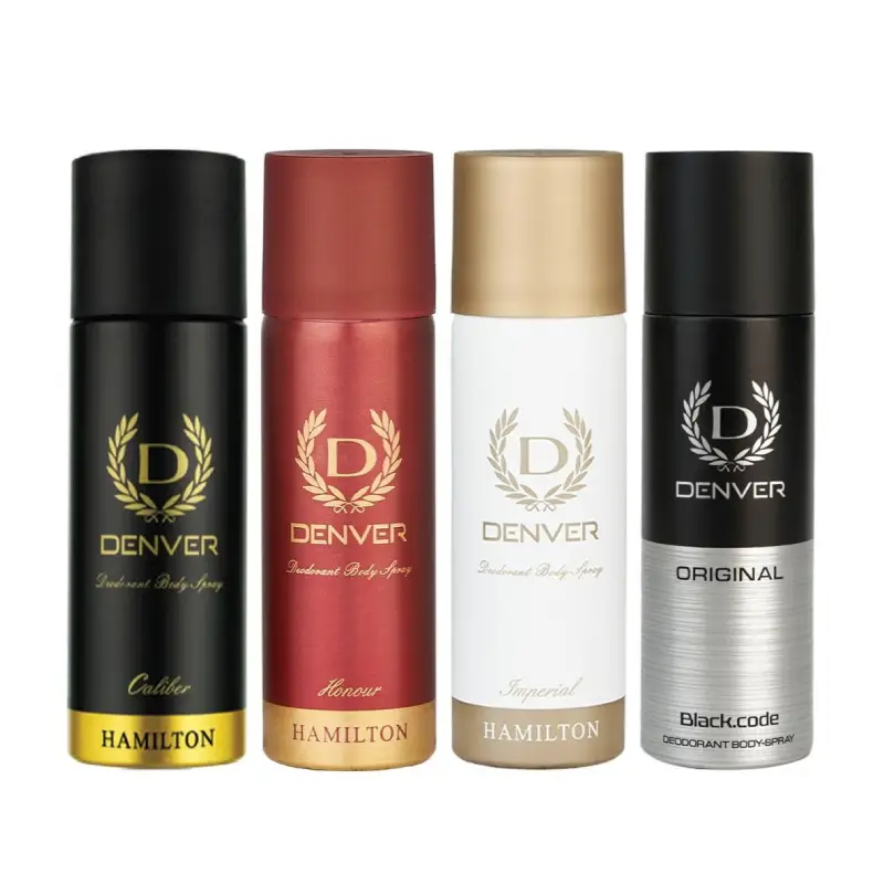 DENVER Nano Deo Combo Pack - Black Code, Caliber, Honour, Imperial, 50ml Each, Set of 4 DENVER Nano Deo Combo - Black Code, Caliber, Honour, Imperial