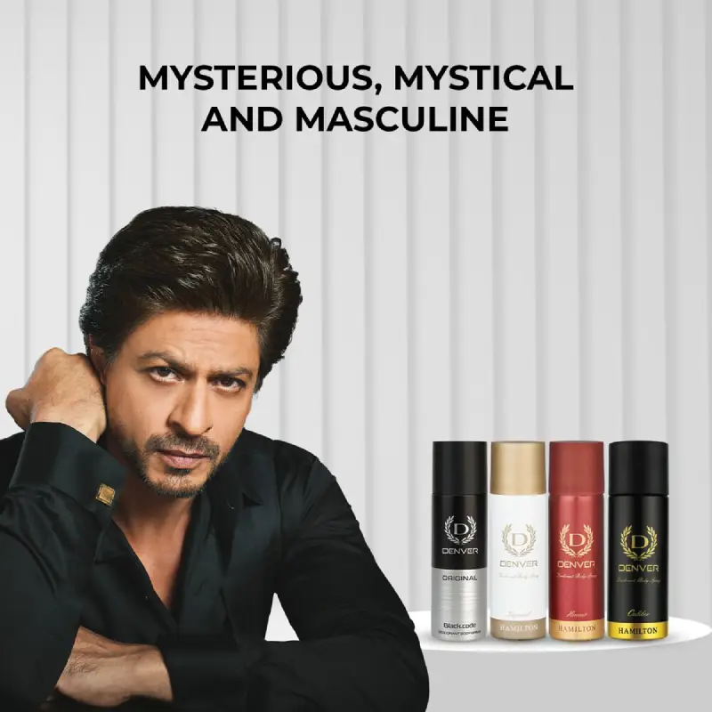 DENVER Nano Deo Combo Pack - Black Code, Caliber, Honour, Imperial, 50ml Each, Set of 4 DENVER Nano Deo Combo - Black Code, Caliber, Honour, Imperial