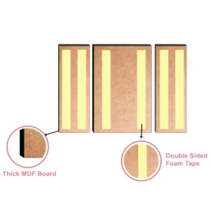 Set of 3 Flower Pot Self-Adhesive Wall Paintings - UV Textured MDF Flower Pot Self-Adhesive Wall Paintings