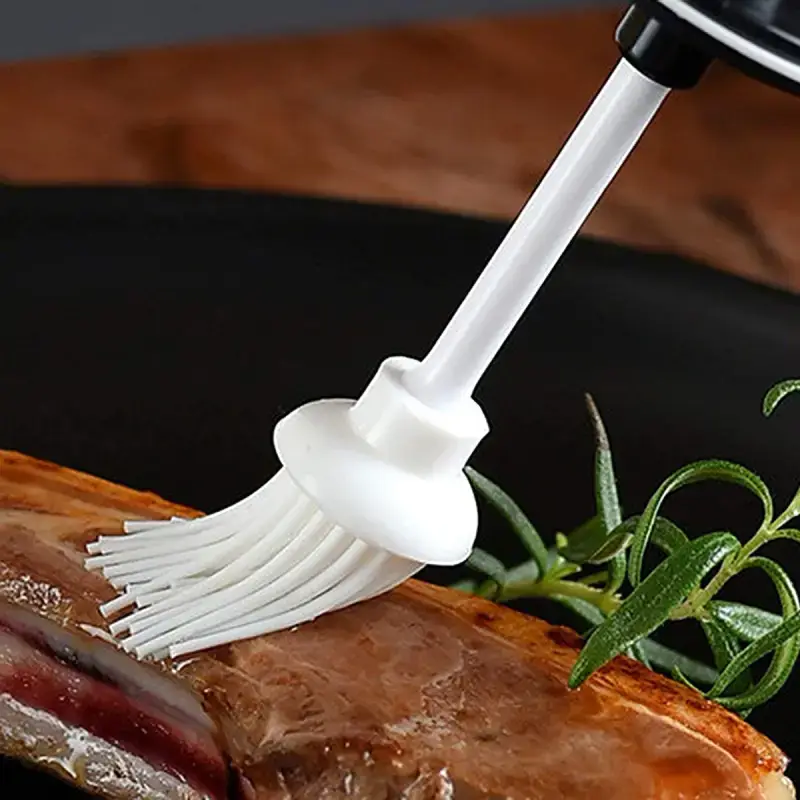 250ml Glass Oil Dispenser with Silicone Basting Brush (Pack of 1) Glass Oil Dispenser with Basting Brush