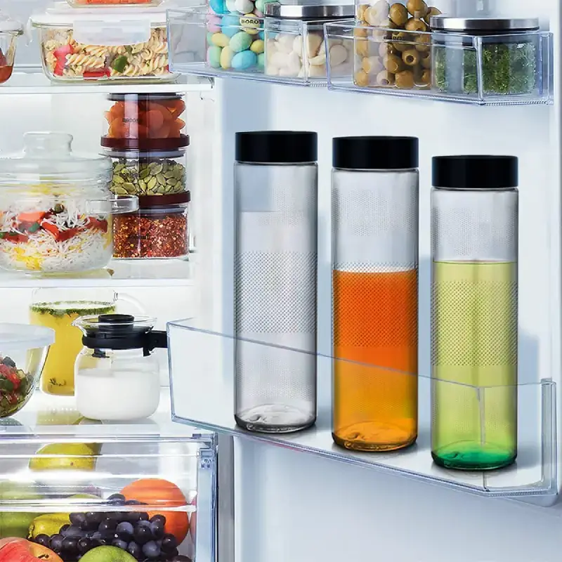 750ml Glass Water Bottles with Airtight Matte Lid (Pack of 2) Glass Water Bottles