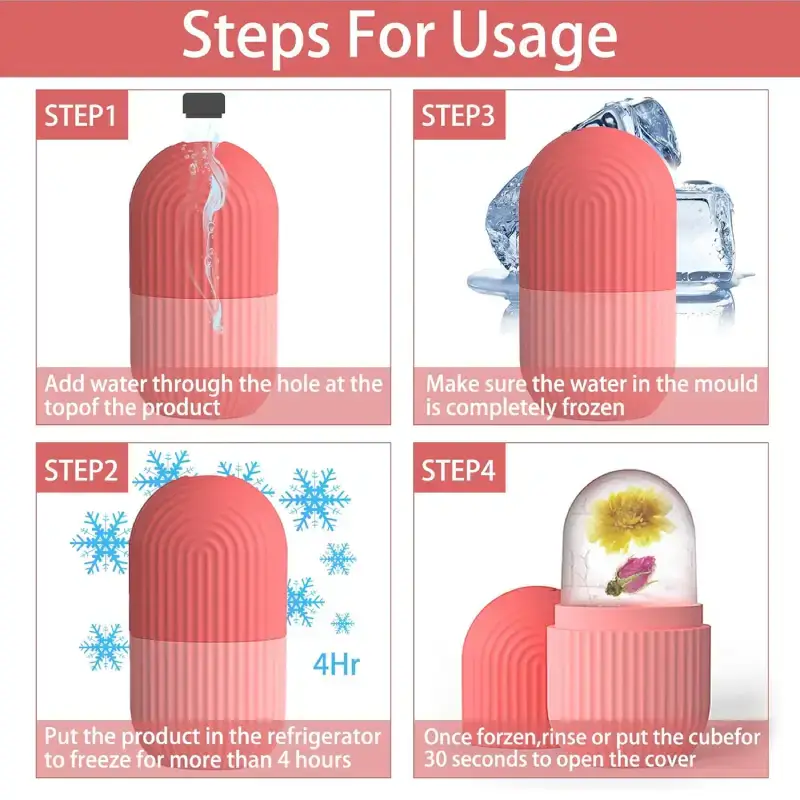 Reusable Ice Roller Face Massager for Glowing Skin (Pack of 2) - Multi-color Ice Roller Face Massager