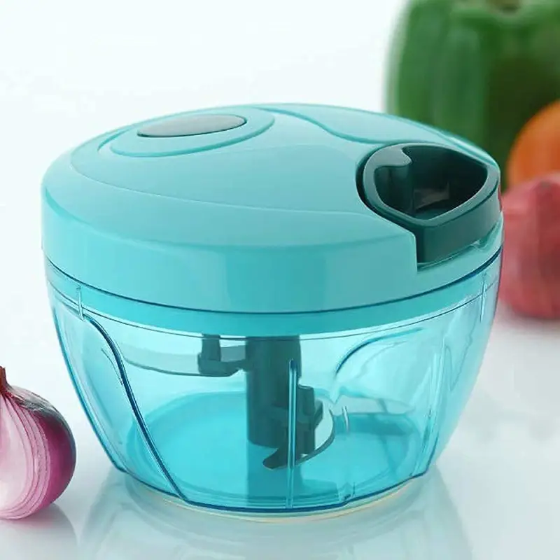 Compact 450ml Manual Kitchen Chopper for Vegetables, Fruits, and Nuts - Green Manual Kitchen Chopper