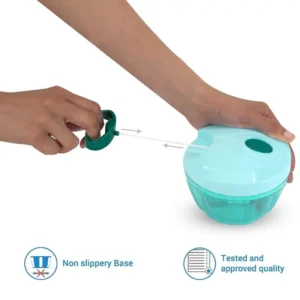 Compact 450ml Manual Kitchen Chopper for Vegetables, Fruits, and Nuts - Green Manual Kitchen Chopper
