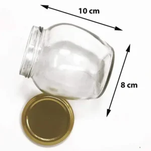 Matka Shape Glass Jars with Airtight Metal Lid - 350ml, Set of 12 Matka Shape Glass Jars