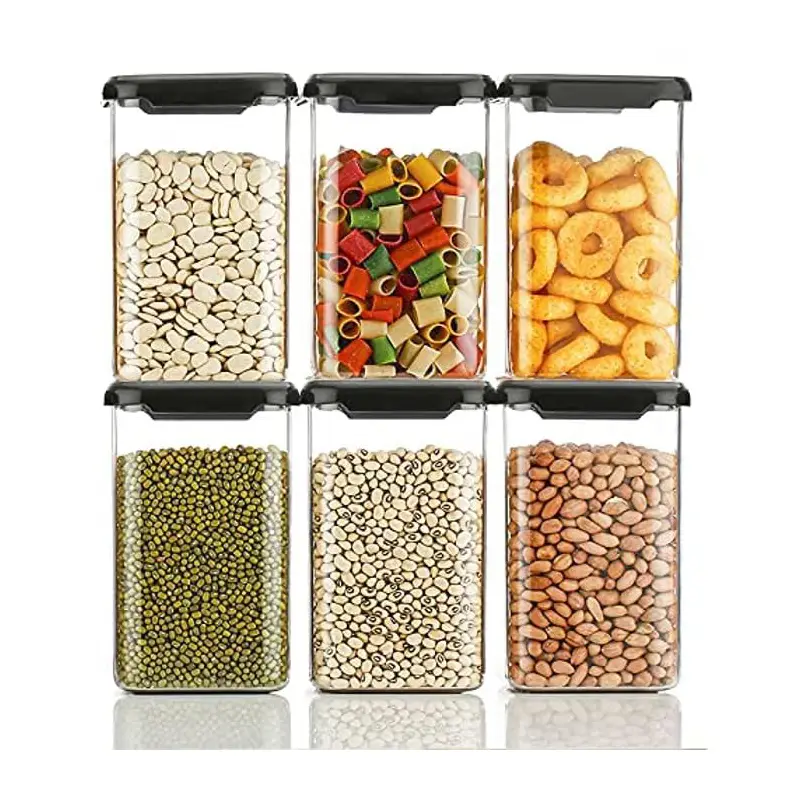 Airtight Modular Plastic Storage Containers - 1100ml, Set of 6 Modular Plastic Storage Container