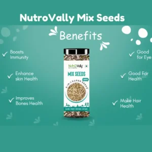 NutroVally 5-in-1 Mix Seeds Combo - 200g Jar (Chia, Flax, Pumpkin, Sunflower, and Watermelon seeds) NutroVally Seed Mix