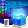 Ocean Wave Projector Light - 16-Color LED Cube Lamp with Remote Ocean Wave Projector Light