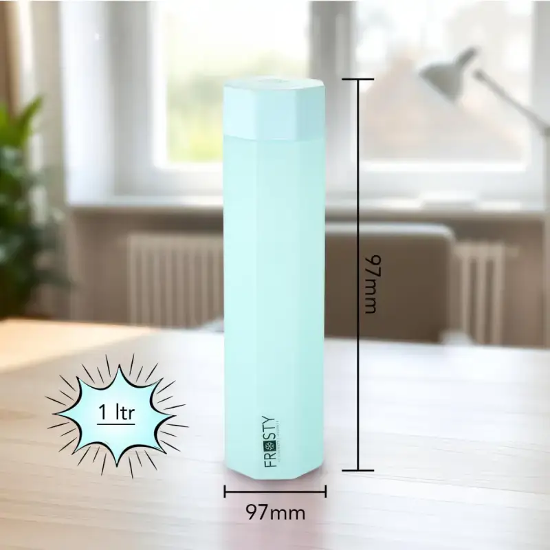 Premium Octa Fridge Water Bottles with Mat Finish - 1L, Pack of 6, Multicolor Octa Fridge Water Bottles