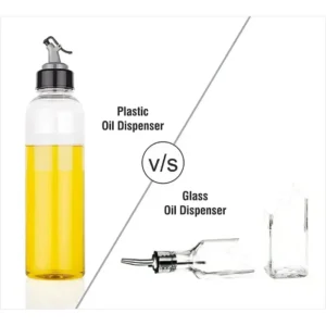 Leakproof Plastic Oil Dispenser Bottles - 1000ml, Pack of 2, Transparent Plastic Oil Dispenser Bottle