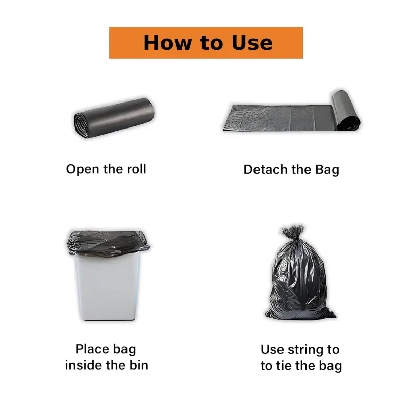 Premium Biodegradable Garbage Bags 19 x 21 Inches - 120 Bags (4 Rolls) Premium Biodegradable Garbage Bags