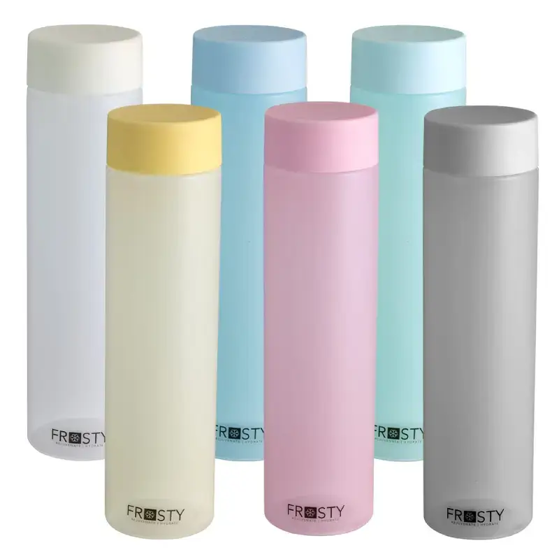 Premium Round Fridge Water Bottles with Mat Finish - 1L, Pack of 6, Multicolor Round Fridge Water Bottles
