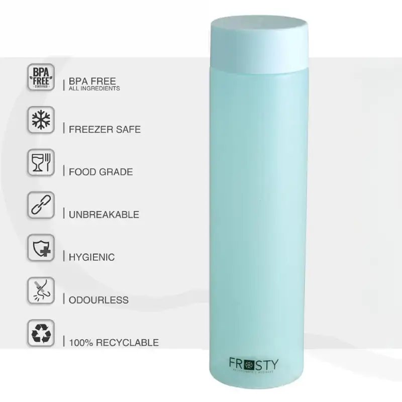 Premium Round Fridge Water Bottles with Mat Finish - 1L, Pack of 6, Multicolor Round Fridge Water Bottles