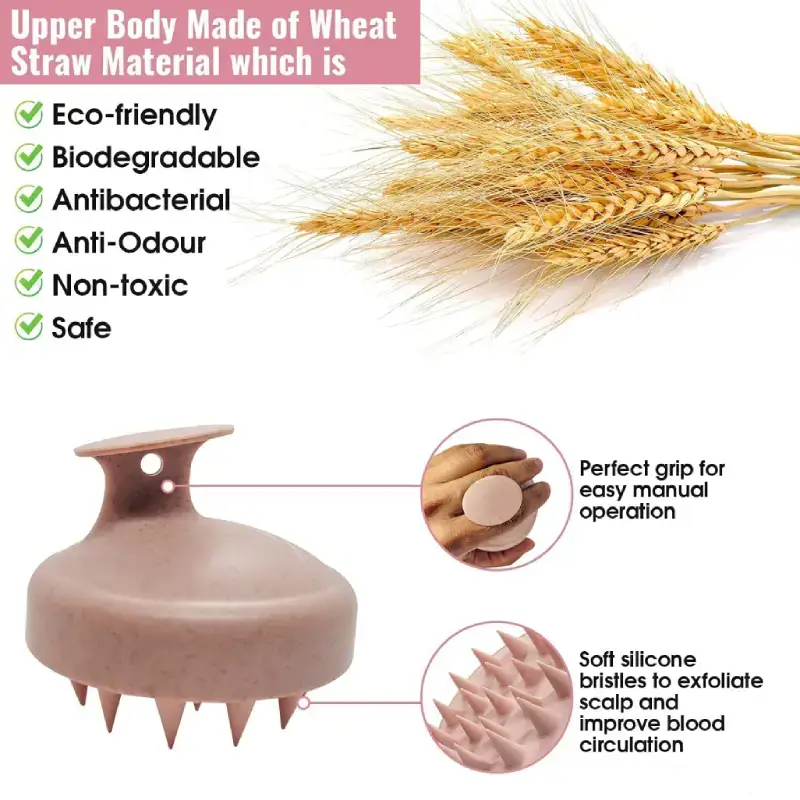 Round Scalp Massager & Shampoo Brush with Soft Bristles Round Scalp Massager