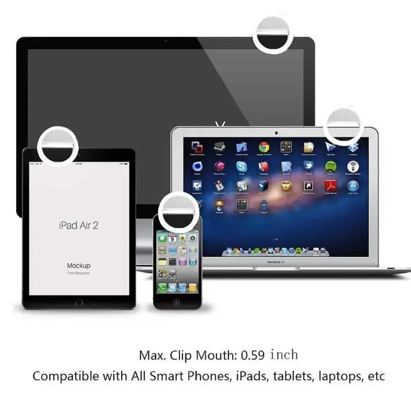 Pocket Mini 36 LED Clip-on Selfie Ring Light with 3 Brightness Levels Selfie Ring Light