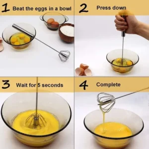 Stainless Steel Hand Push Rotary Whisk Blender Stainless Steel Hand Push Blender