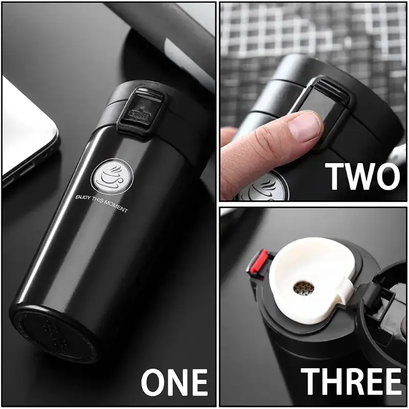 380ml Stainless Steel Insulated Coffee Travel Mug with Leakproof Lid Stainless Steel Insulated Coffee Travel Mug