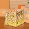 Tulip Cube Mirror Lamp with 20 LED Flowers - Multicolor Tulip Cube Mirror Lamp