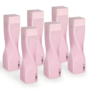 Premium Twisted Square Fridge Water Bottles with Mat Finish - 1L, Pack of 6, Multicolor Twisted Square Fridge Water Bottles