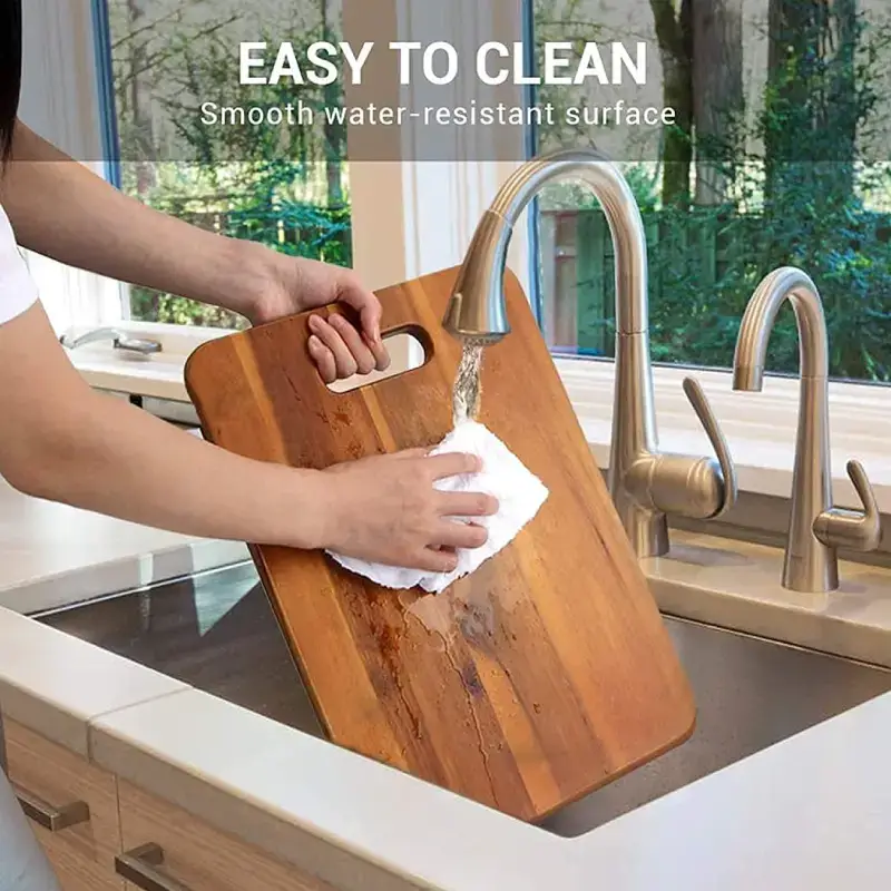 Acacia Wood Chopping Board with Handle - Lightweight Kitchen Cutting Board Wood Chopping Board with Handle