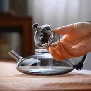 shoppy borosilicate glass teapot heat resistant