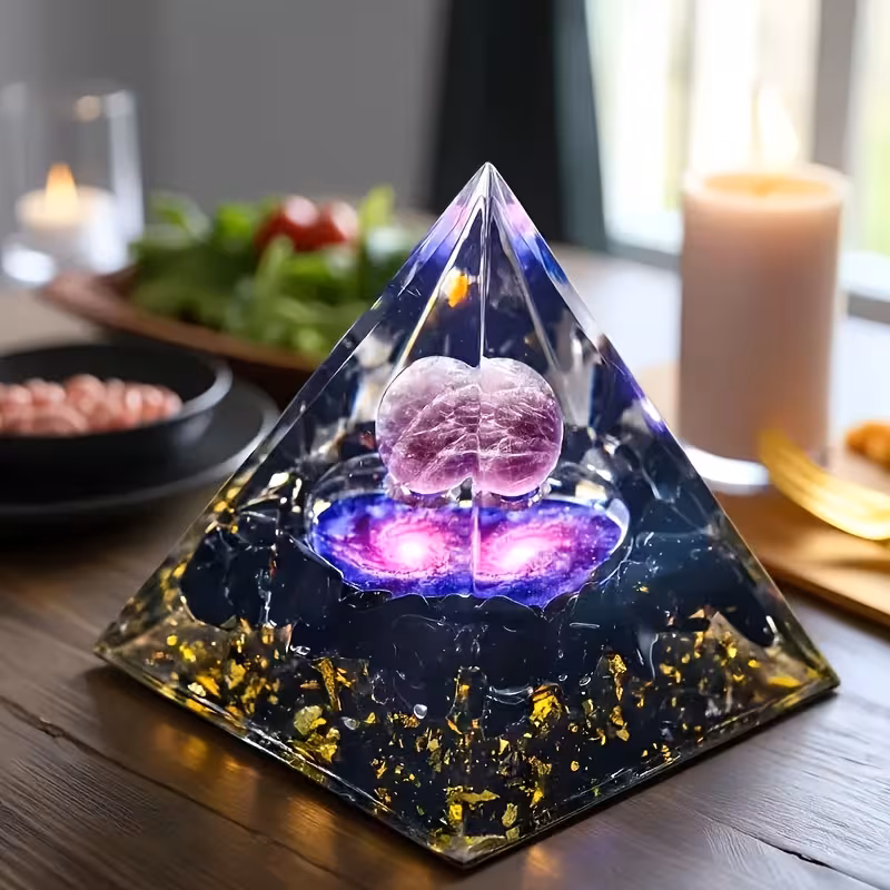 Shoppy Pure Handmade Obsidian Pyramid Ornament – Exquisite Home Decor & Collectible Gift Shoppy obsidian pyramid ornament