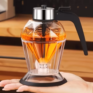 Shoppy glass honey dispenser no-drip