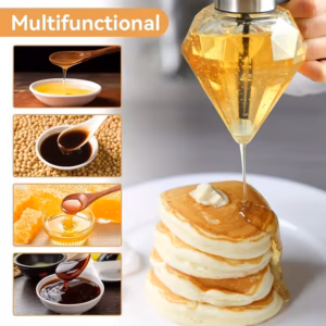 Shoppy glass honey dispenser no-drip
