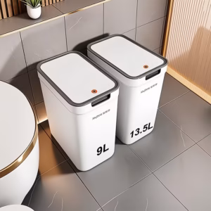 Shoppy push-type trash can with lid