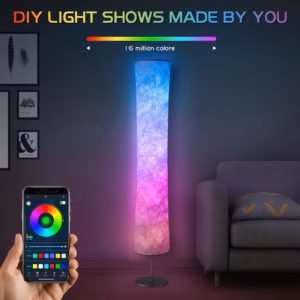 Shoppy 2pcs Smart LED Floor Lamp with App & Remote – 16 Million Colors, Music Sync for Gaming Room & Living Room shoppy smart LED floor lamp