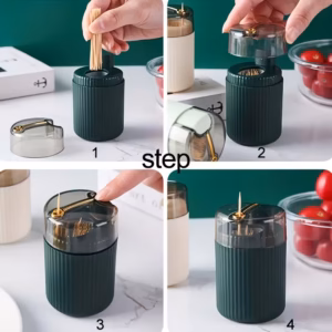 Shoppy Automatic Press-Type Toothpick Storage Box – Convenient Household Dispenser, One-Press Release Shoppy automatic toothpick storage box