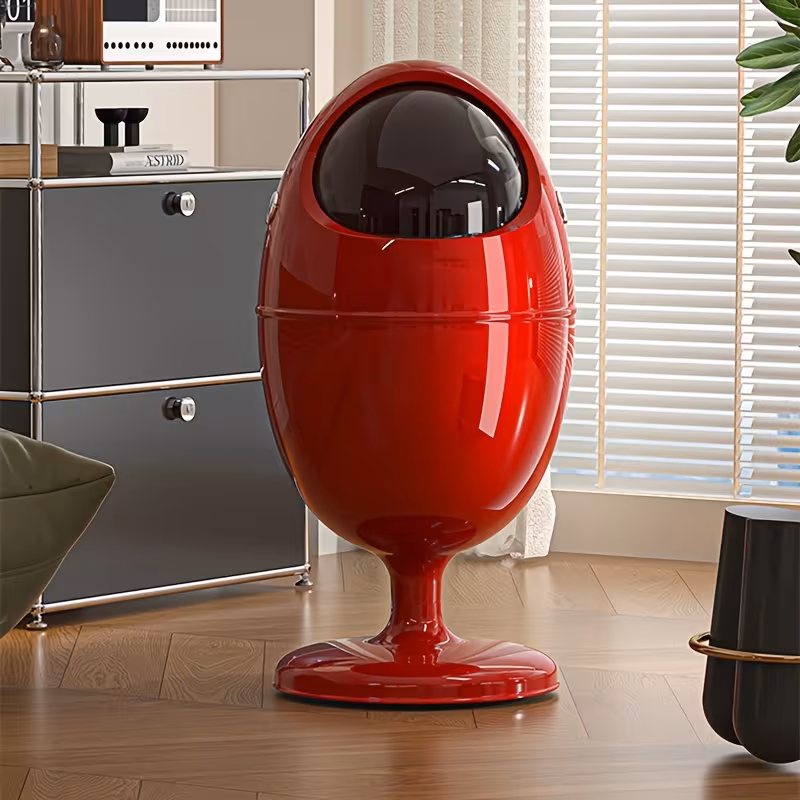 Shoppy Dinosaur Egg Trash Can – Modern Double-Bucket Design, Large Capacity Oval Wheeled Bin with Lid Shoppy dinosaur egg trash can double bucket