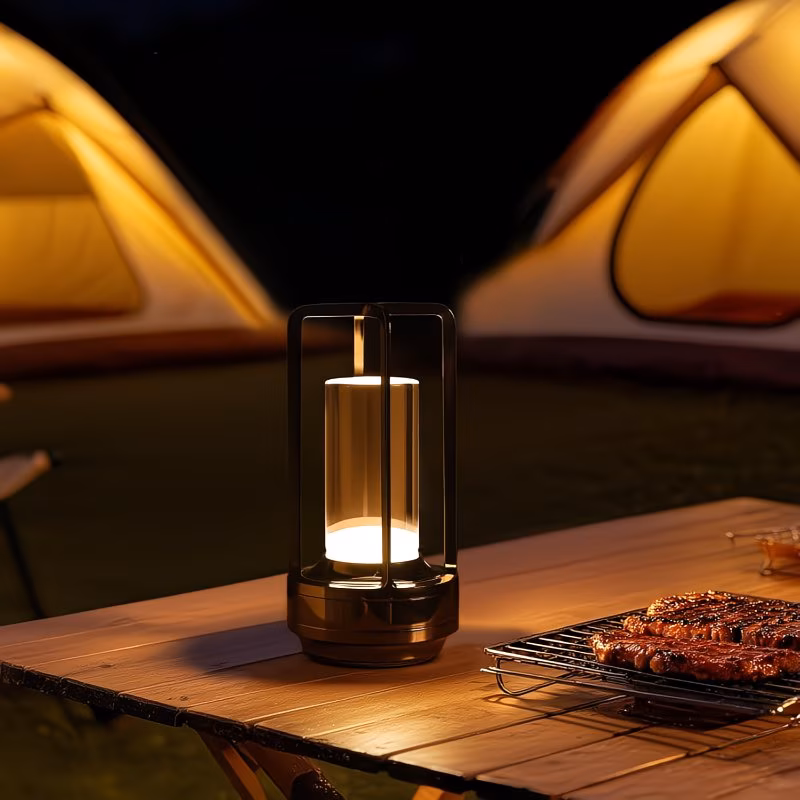 Shoppy 2pcs Portable Metal Desk Lamp – Rechargeable Wireless LED with 3 Colors for Indoor/Outdoor Shoppy portable metal desk lamp set