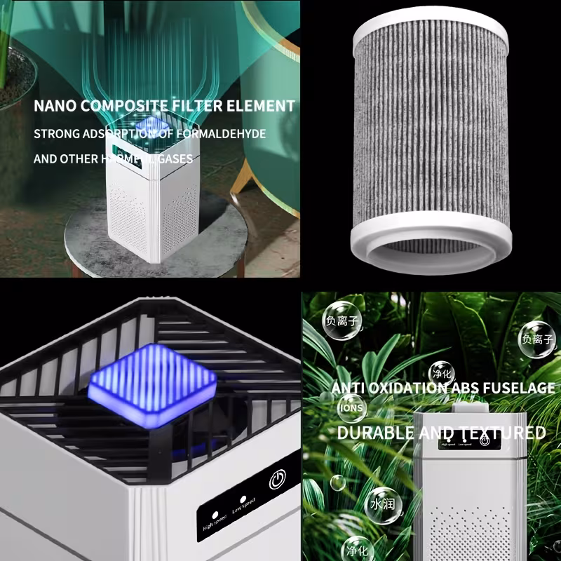 Shoppy Portable Negative Ion Air Purifier with HEPA Filter – USB Powered, Removes Odors & Dust Shoppy portable negative ion air purifier