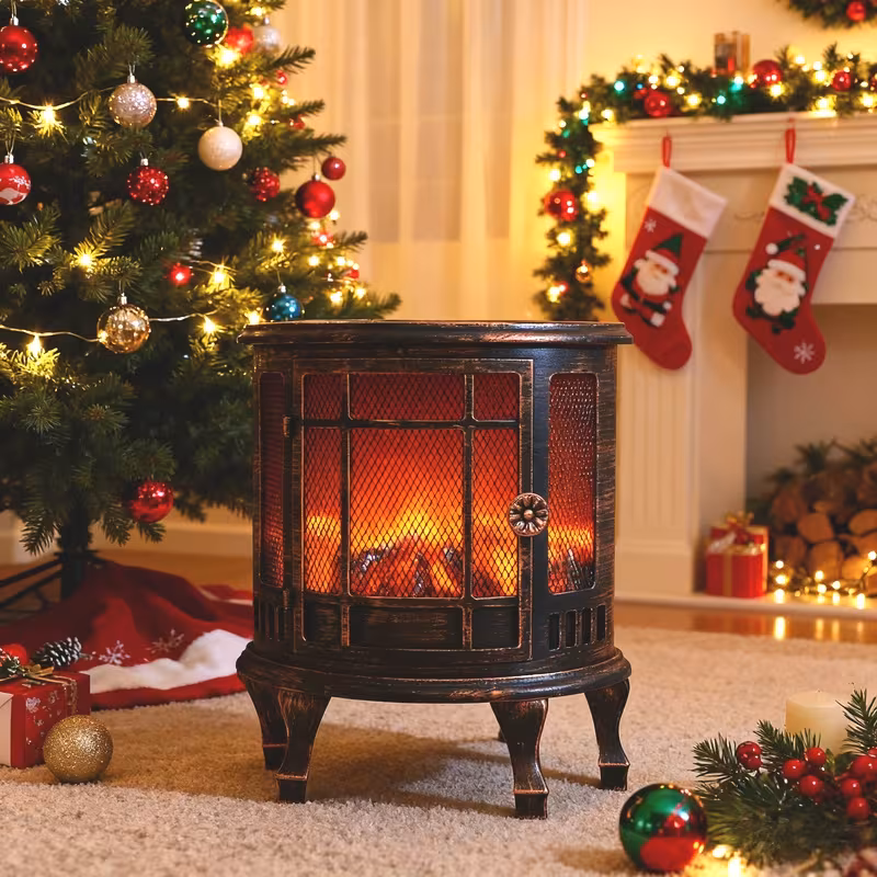 Shoppy Portable Vintage Fireplace Lamp – Flameless LED, No Heat, Realistic Flame Effect for Room Decor Shoppy portable vintage fireplace lamp