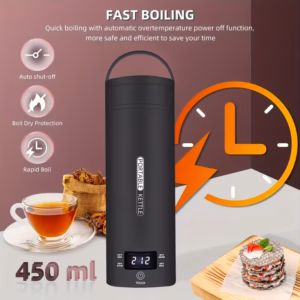 Shoppy Travel Electric Kettle – Portable Mini Water Boiler with 4 Temperature Controls, 304 Stainless Steel Shoppy travel electric kettle with temperature control