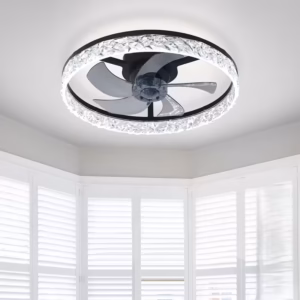 Shoppy flush mount integrated LED ceiling fan 20 inch