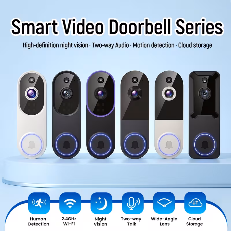 Shoppy 2K Wireless Smart Doorbell Camera – 166° Wide-Angle, Two-Way Audio, AI Human Detection, Rechargeable, Cloud Storage Shoppy 2k-wireless-smart-doorbell-camera