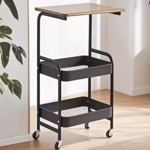 Shoppy 3 tier heavy duty metal rolling kitchen cart