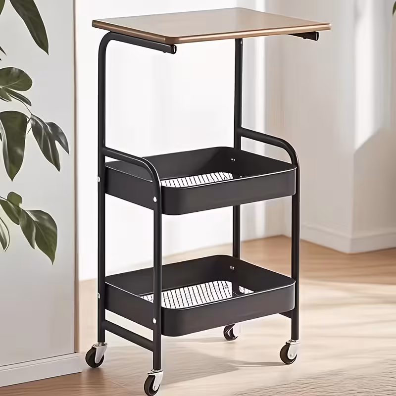 Shoppy 3-Tier Heavy-Duty Metal Rolling Kitchen Cart – Mobile Storage Cart with Wheels, Space-Saving for Pantry, Apartment & Small Spaces Shoppy 3 tier heavy duty metal rolling kitchen cart