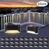 Shoppy 32-Pack Solar Deck Light – Automatic On/Off, Warm White LED, 12-Hour Lighting for Outdoor Stairs, Fences & Passages Shoppy solar deck light 32 pack automatic