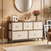 Shoppy 5 drawer wide dresser with fabric bins