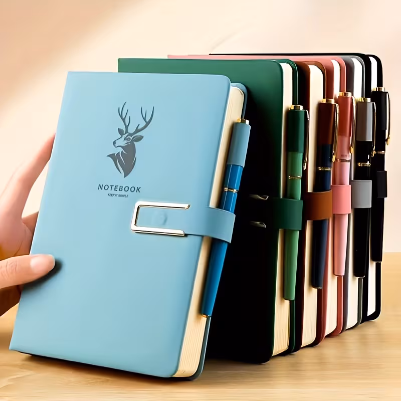 Shoppy A5 Hardcover Notebook – Durable 100gsm Thick Paper, Lined, for College, Office, Meeting Notes & Journaling Shoppy A5 hardcover notebook with thick paper