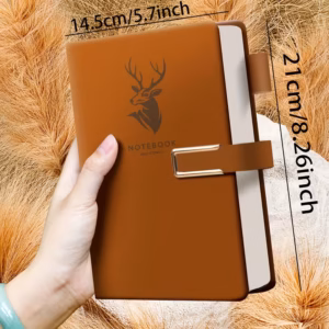 Shoppy A5 Hardcover Notebook – Durable 100gsm Thick Paper, Lined, for College, Office, Meeting Notes & Journaling Shoppy A5 hardcover notebook with thick paper