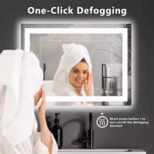 Shoppy anti fog LED bathroom mirror with 3 lighting modes