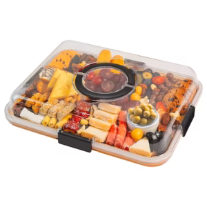 Shoppy bamboo cheese tray with acrylic lid