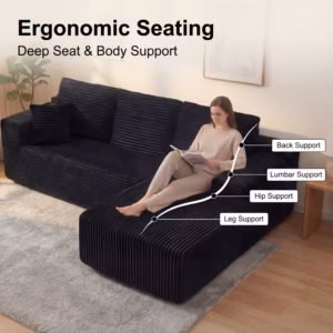 Shoppy boneless modular corduroy sofa no assembly