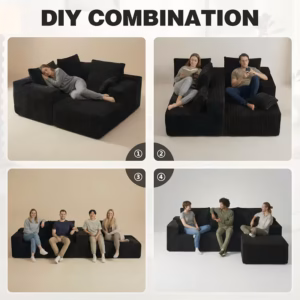 Shoppy Boneless Modular Corduroy Sofa – Oversized L-Shaped Sectional with Chaise, Plush Fluffy Pillows & Cushion, No Assembly Required Shoppy boneless modular corduroy sofa no assembly